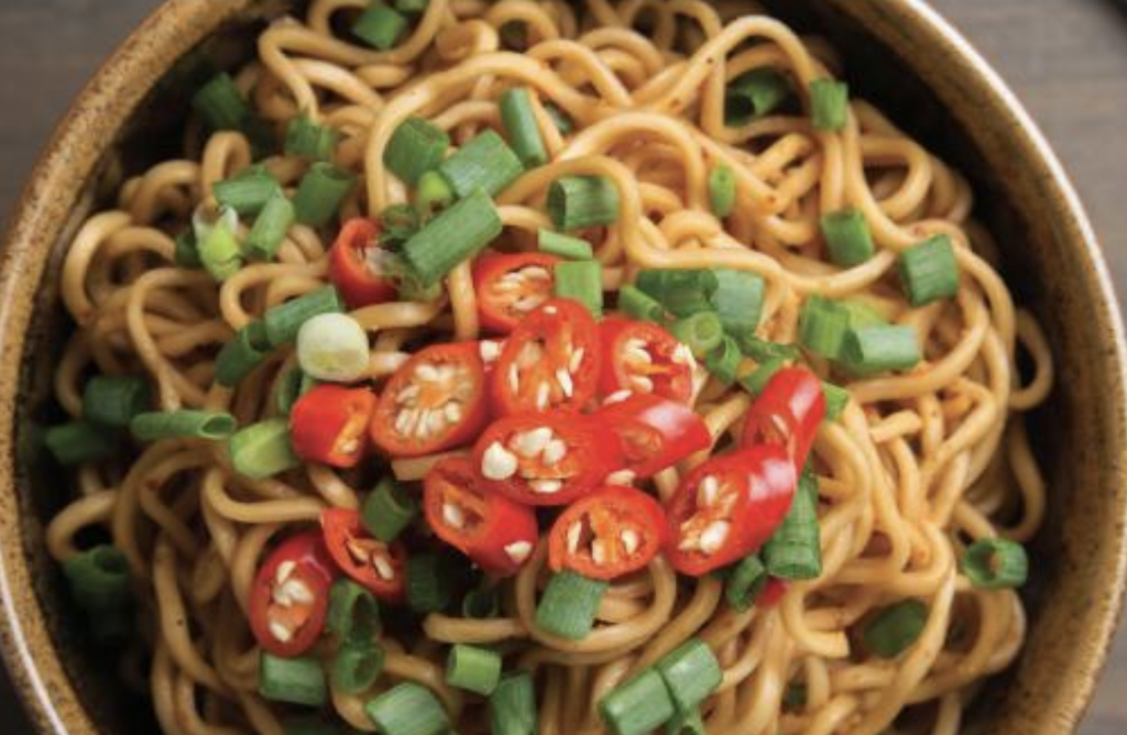 Asian Noodles with Tahini Sauce Planted Platter