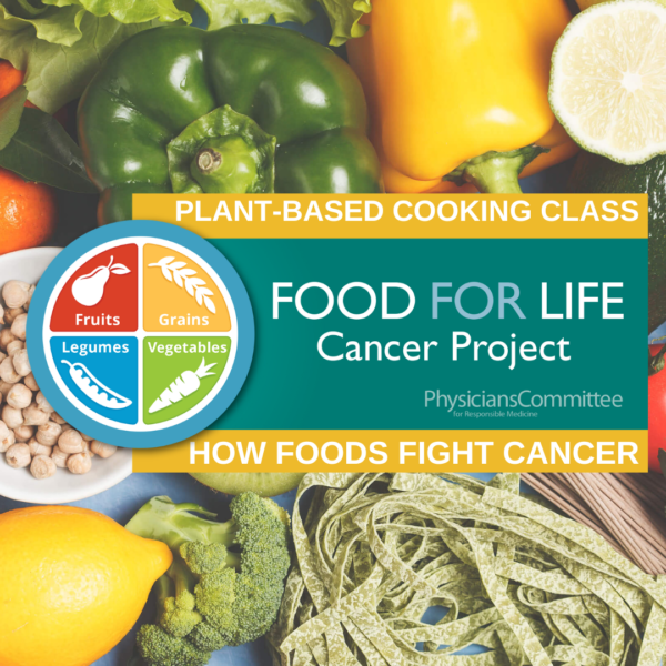 logo for How Foods Fight Cancer plant-based cooking class